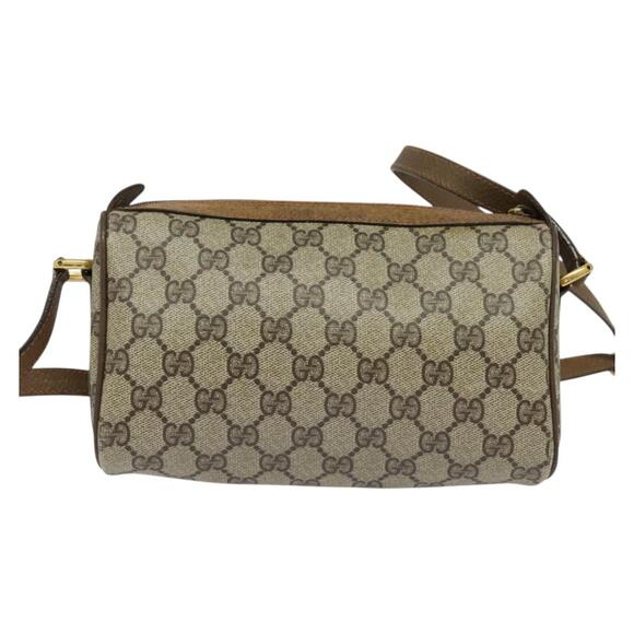 GUCCI GG Supreme Web Sherry Line Bag Pvc Beige Gold 89 02 018 - Picture 3 of 16